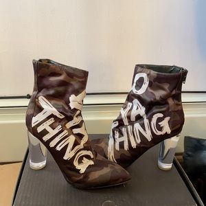 Clear heeled Booties